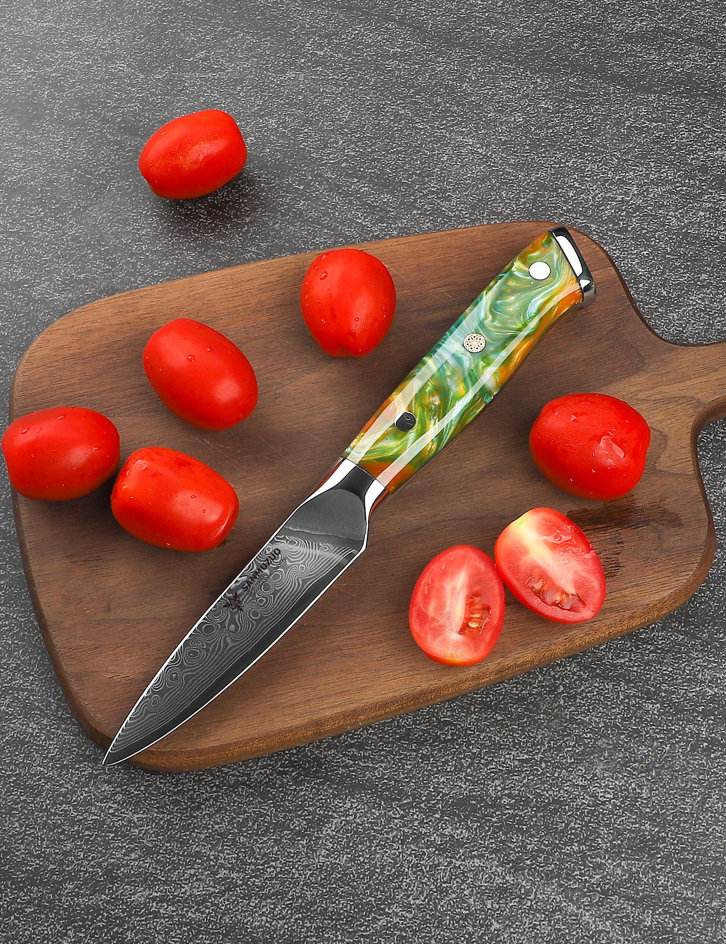 SANMUZUO 3.5 Inch Paring Knife - Kitchen Fruit Peeling Knife Damascus Steel & Resin Handle - Xuan Series